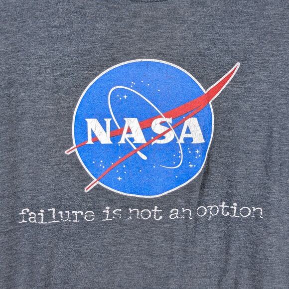 NASA T-Shirt Blue Graphic Tee Men’s L Failure Is Not An Option Space Logo - Picture 2 of 3